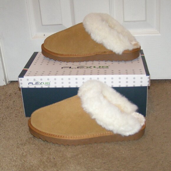 NIB size 9 Flexus Tan suede slippers by Sprig Step MADE IN ITALY - Picture 2 of 15